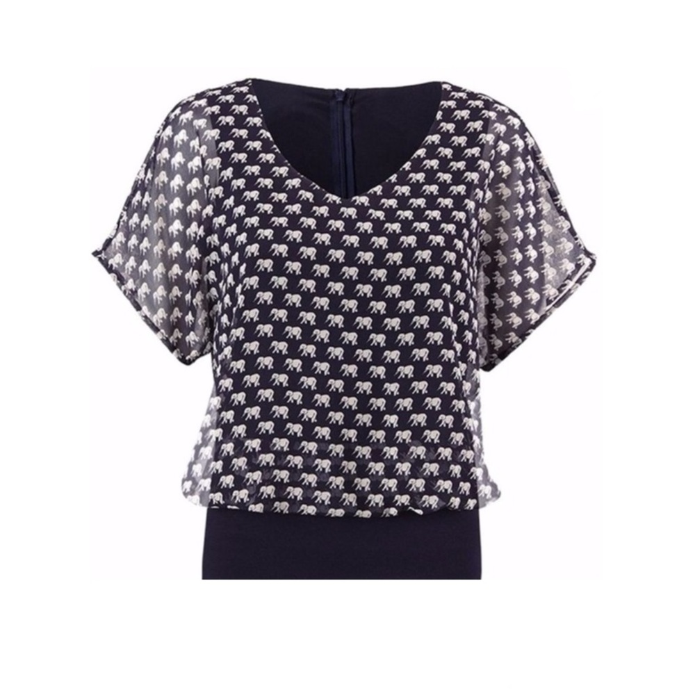 CABI ELEPHANT PRINT PARADE BLOUSE BNWT